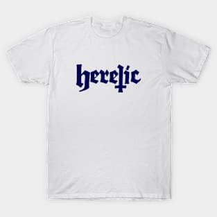 Heretic Stan Font Dark Blue T-Shirt